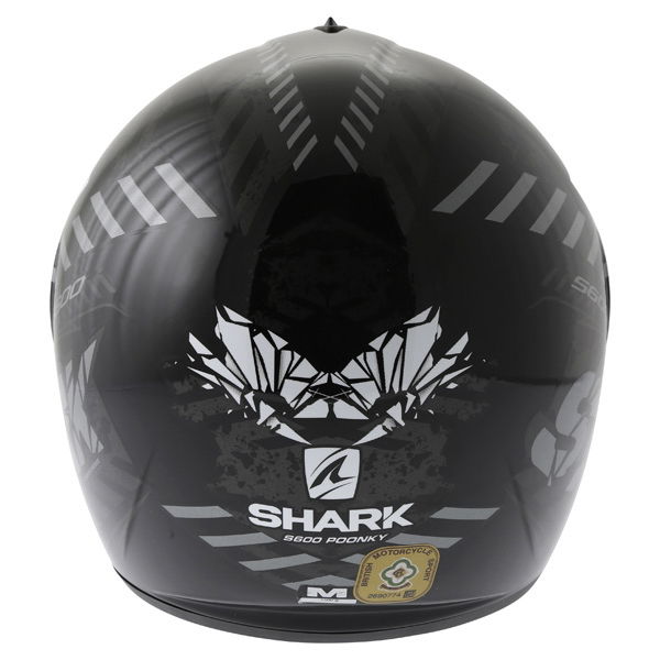 Shark S600 Poonky KAW Full Face Motorcycle Helmet Back                                                                                                                                                                                                         