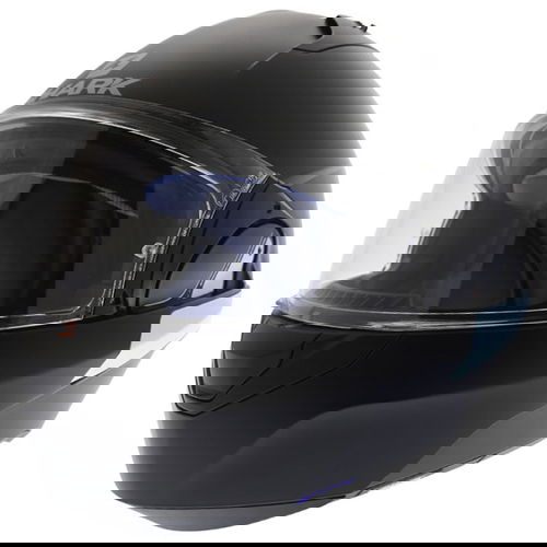 Shark Evo-one Matt Black Flip Front Motorcycle Helmet Front Left                                                                                                                                                                                               