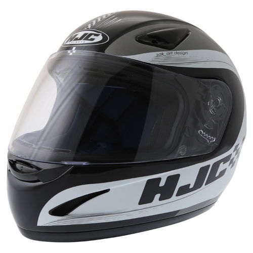 HJC CS-14 Checker Black Helmet Front Left                                                                                                                                                                                                                      