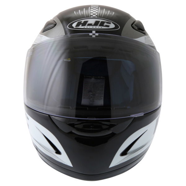 HJC CS-14 Checker Black Helmet Front                                                                                                                                                                                                                           