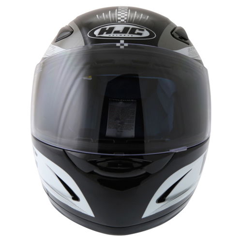 HJC CS-14 Checker Black Helmet Front                                                                                                                                                                                                                           