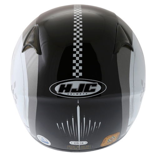 HJC CS-14 Checker Black Helmet Back                                                                                                                                                                                                                            