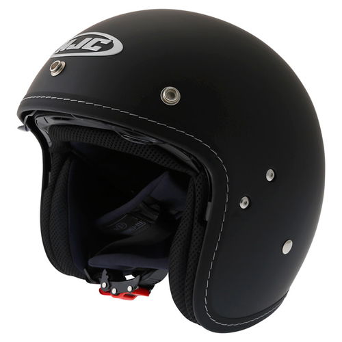 HJC FG-70S Matt Black Open Face Motorcycle Helmet Front Left                                                                                                                                                                                                   