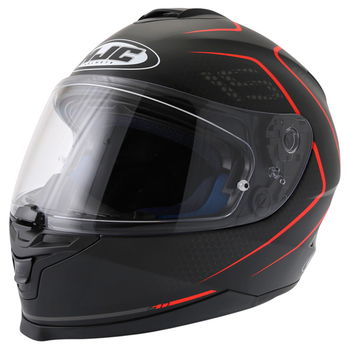 HJC IS-17 Lank Black Red Full Face Motorcycle Helmet Front Left                                                                                                                                                                                                