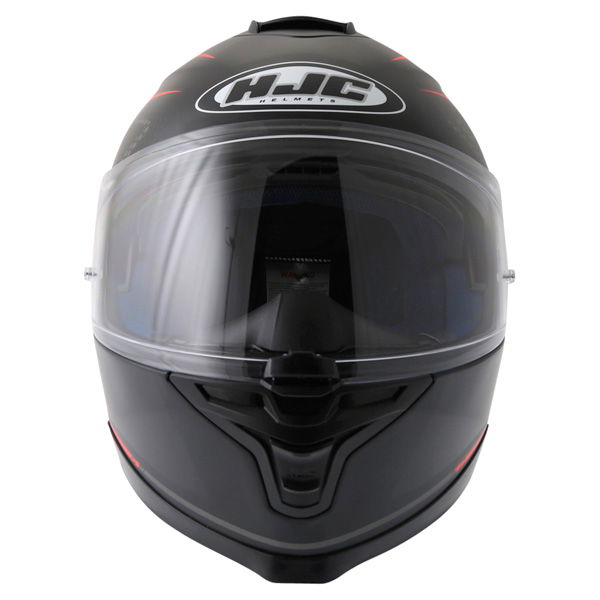 HJC IS-17 Lank Black Red Full Face Motorcycle Helmet Front                                                                                                                                                                                                     