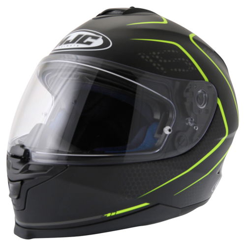 HJC IS-17 Lank Black Yellow Full Face Motorcycle Helmet Front Left                                                                                                                                                                                             