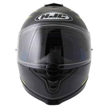 HJC IS-17 Lank Black Yellow Full Face Motorcycle Helmet Front                                                                                                                                                                                                  