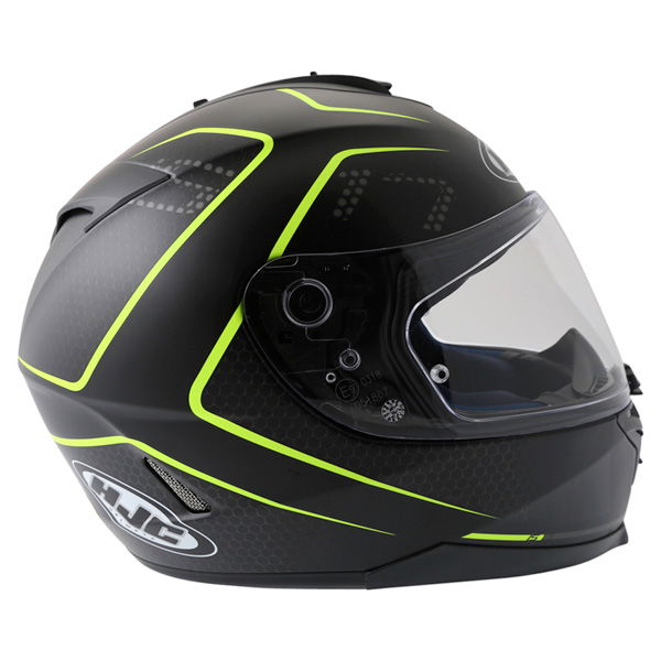 HJC IS-17 Lank Black Yellow Full Face Motorcycle Helmet Right Side                                                                                                                                                                                             