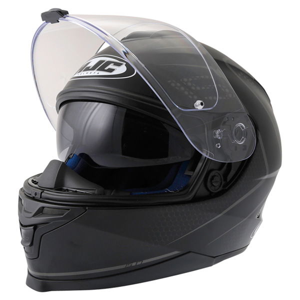 HJC IS-17 Lank Black Full Face Motorcycle Helmet Open With Sun Visor                                                                                                                                                                                           