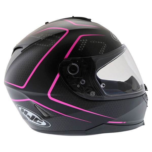 HJC IS-17 Lank Black Pink Ladies Full Face Motorcycle Helmet Right Side                                                                                                                                                                                        
