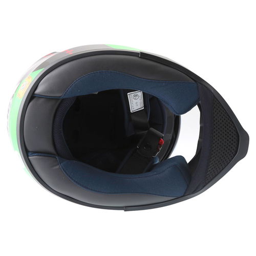 HJC IS-17 Tridents Green White Black Full Face Motorcycle Helmet Inside                                                                                                                                                                                        