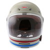 Bell Bullitt Stripes Vintage White Full Face Motorcycle Helmet Front                                                                                                                                                                                           