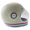 Bell Bullitt Stripes Vintage White Full Face Motorcycle Helmet Right Side                                                                                                                                                                                      