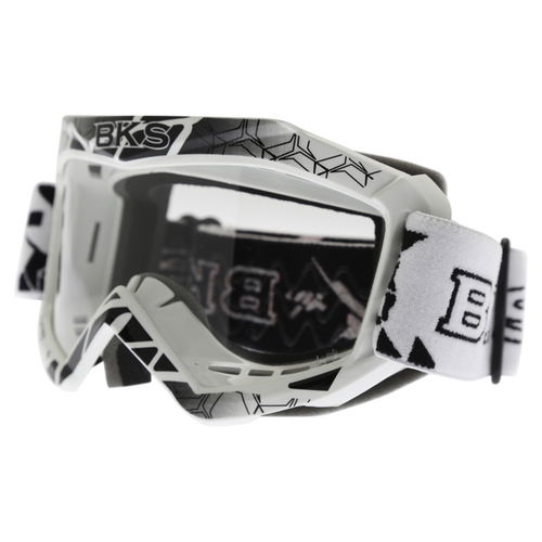 BKS Kids White Motocross Goggles Front Left                                                                                                                                                                                                                    