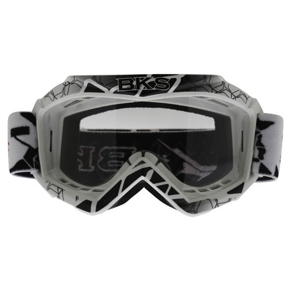 BKS Kids White Motocross Goggles Front                                                                                                                                                                                                                         