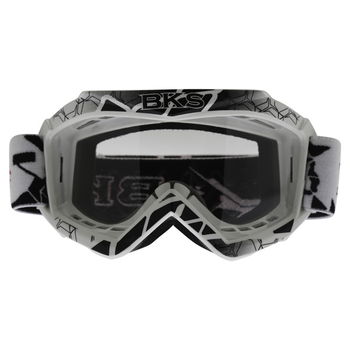 BKS Kids White Motocross Goggles Front                                                                                                                                                                                                                         