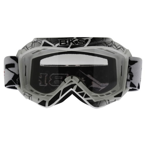 BKS Kids White Motocross Goggles Front                                                                                                                                                                                                                         