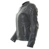 BKS Retro Black Ladies Leather Motorcycle Jacket Side                                                                                                                                                                                                          