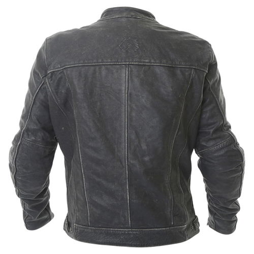 BKS Classic Black Leather Motorcycle Jacket Back                                                                                                                                                                                                               