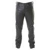BKS K9 Kevlar Black Leather Motorcycle Jeans Front                                                                                                                                                                                                             