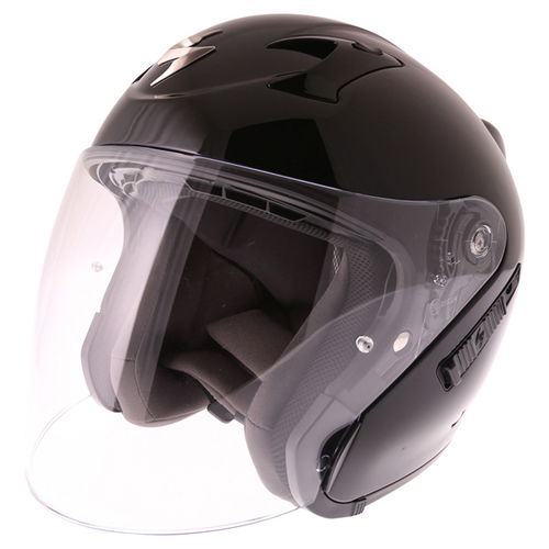 Scorpion Exo 220 Black Open Face Motorcycle Helmet Front Left                                                                                                                                                                                                  