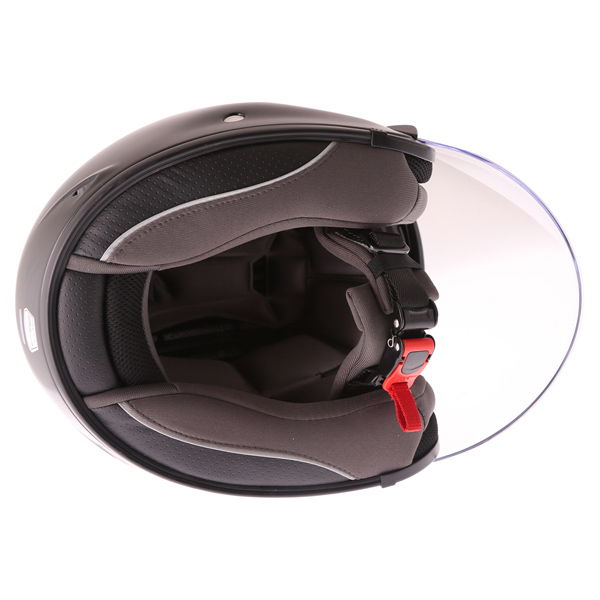 Scorpion Exo 220 Black Open Face Motorcycle Helmet Inside                                                                                                                                                                                                      