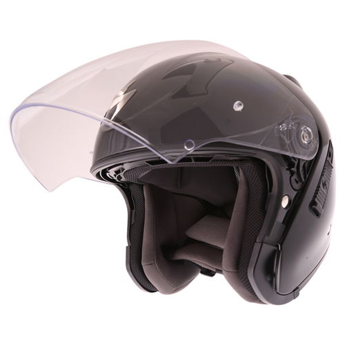 Scorpion Exo 220 Black Open Face Motorcycle Helmet Open                                                                                                                                                                                                        