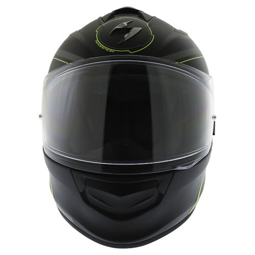 Scorpion Exo 510 Sync Black Yellow Full Face Motorcycle Helmet Front                                                                                                                                                                                           