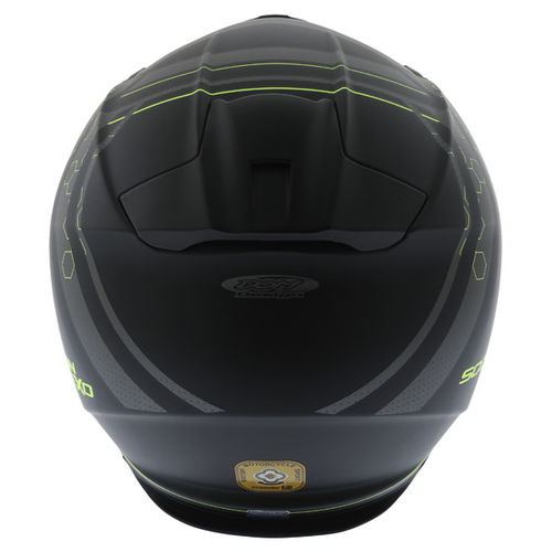 Scorpion Exo 510 Sync Black Yellow Full Face Motorcycle Helmet Back                                                                                                                                                                                            