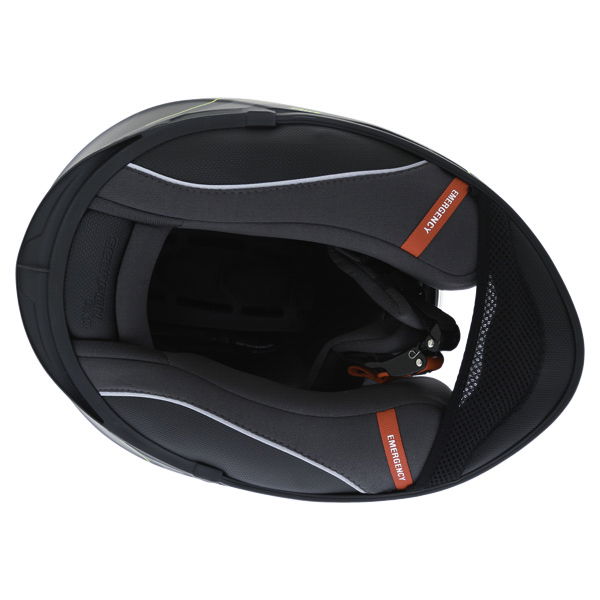 Scorpion Exo 510 Sync Black Yellow Full Face Motorcycle Helmet Inside                                                                                                                                                                                          