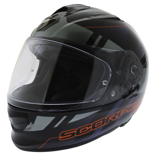 Scorpion Exo 510 Stage Black Silver Red Full Face Motorcycle Helmet Front Left                                                                                                                                                                                 