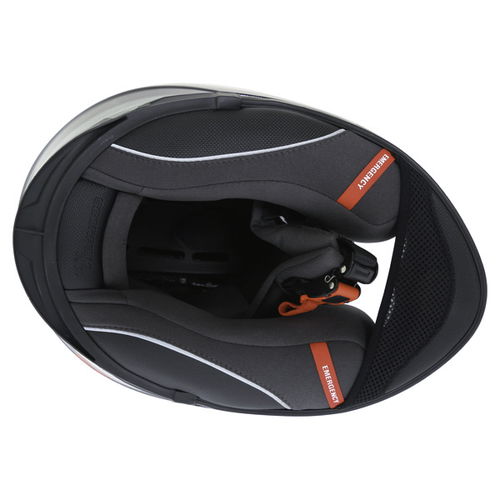 Scorpion Exo 510 Stage Black Silver Red Full Face Motorcycle Helmet Inside                                                                                                                                                                                     