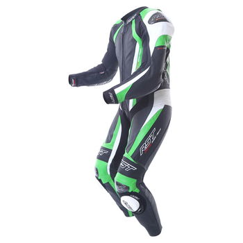 RST Pro Series Cpxc 1033 Mens Black Green White Leather Motorcycle Suit Racing crouch                                                                                                                                                                          