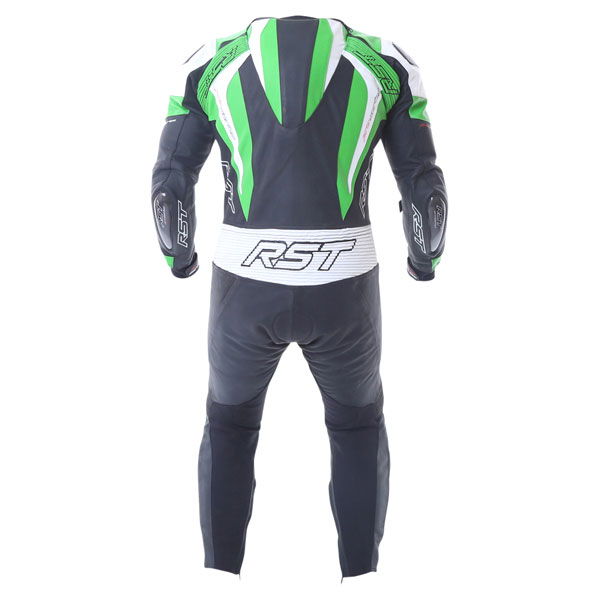 RST Pro Series Cpxc 1033 Mens Black Green White Leather Motorcycle Suit Back                                                                                                                                                                                   