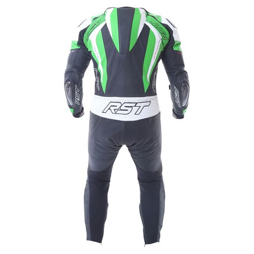 RST Pro Series Cpxc 1033 Mens Black Green White Leather Motorcycle Suit Back                                                                                                                                                                                   