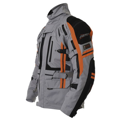 RST Pro Series Paragon V 1416 Mens Silver Fluo Red Textile Motorcycle Jacket Side                                                                                                                                                                              