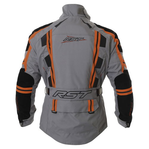 RST Pro Series Paragon V 1416 Mens Silver Fluo Red Textile Motorcycle Jacket Back                                                                                                                                                                              