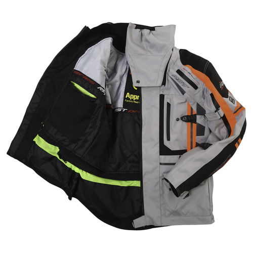 RST Pro Series Paragon V 1416 Mens Silver Fluo Red Textile Motorcycle Jacket Inside                                                                                                                                                                            