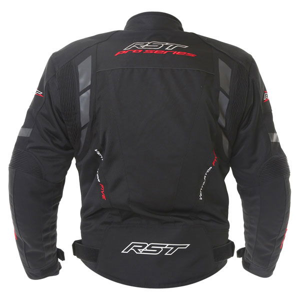 RST Pro Series Ventilator 1702 Mens Black Textile Motorcycle Jacket Back                                                                                                                                                                                       