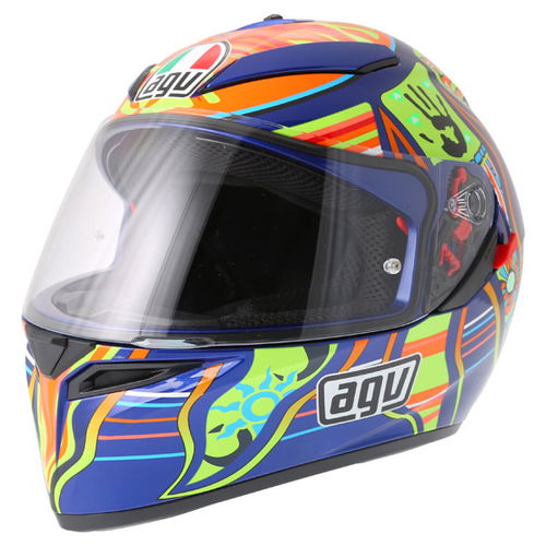 AGV K3 SV Valentinoi Rossi 5 Continents Full Face Motorcycle Helmet Front Left                                                                                                                                                                                 