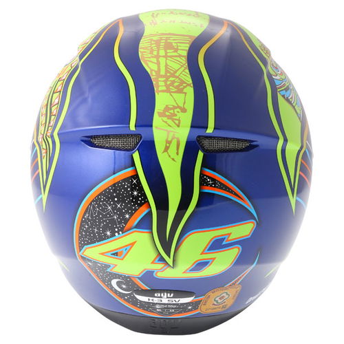 AGV K3 SV Valentinoi Rossi 5 Continents Full Face Motorcycle Helmet Back                                                                                                                                                                                       