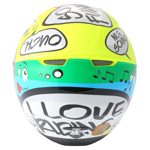 AGV K3 SV Groovy Full Face Motorcycle Helmet Back                                                                                                                                                                                                              
