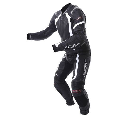 RST R-14 1004 Mens Black White Leather Motorcycle Suit Racing crouch                                                                                                                                                                                           