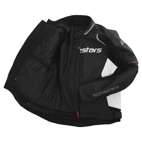 Alpinestars Devon Black White Leather Motorcycle Jacket Inside                                                                                                                                                                                                 