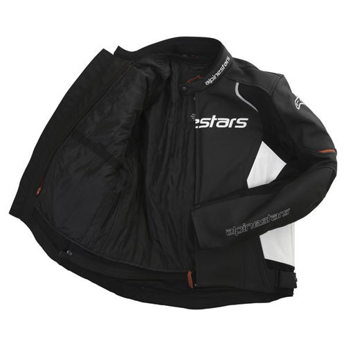 Alpinestars Devon Black White Leather Motorcycle Jacket Inside                                                                                                                                                                                                 