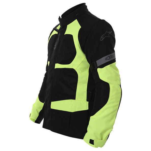 Alpinestars Sante Fe Air DS Mens Black Fluo Yellow Textile Motorcycle Jacket Side                                                                                                                                                                              