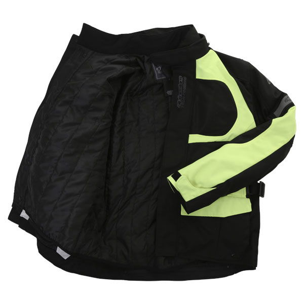 Alpinestars Sante Fe Air DS Mens Black Fluo Yellow Textile Motorcycle Jacket Inside                                                                                                                                                                            