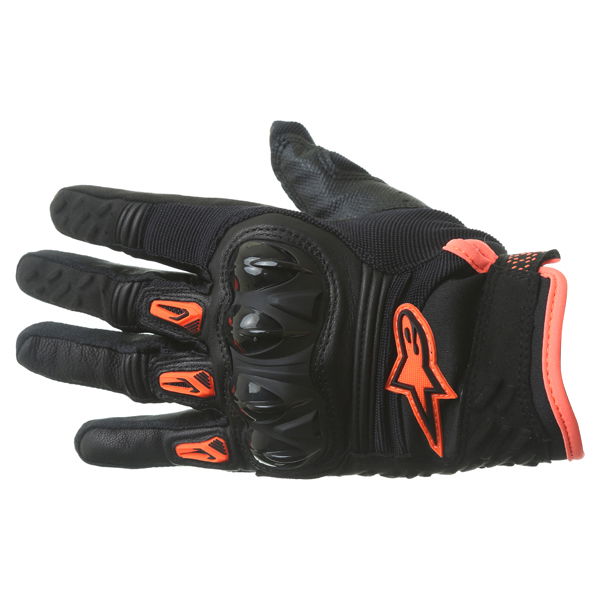 Alpinestars Megawatt Hard Knuckle Black Anthracite Fluo Orange Motorcycle Gloves Back                                                                                                                                                                          
