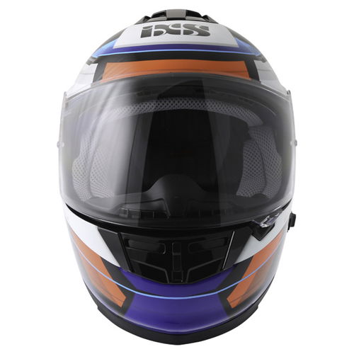 IXS HX 444 Edge Black Red Blue Full Face Motorcycle Helmet Front                                                                                                                                                                                               
