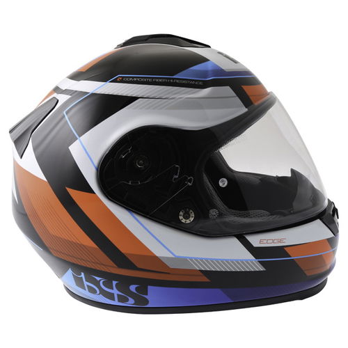 IXS HX 444 Edge Black Red Blue Full Face Motorcycle Helmet Right Side                                                                                                                                                                                          